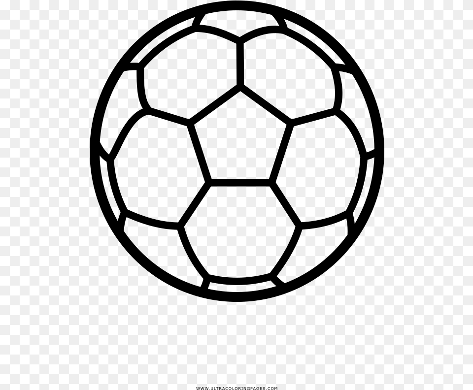 Baln De Ftbol Pgina Para Colorear Soccer Ball Outline Transparent, Gray Png Image