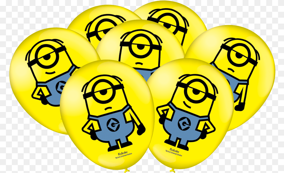 Balo Especial Minions 25 Unidades Minions Balo, Balloon, Light, Face, Head Png