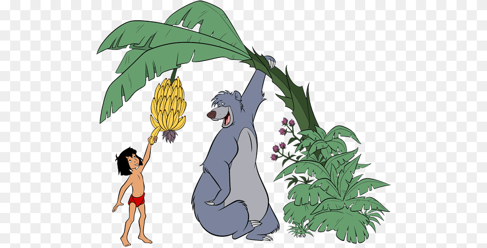 Baloo And Mowgli Clip Art Disney Clip Art Galore, Banana, Produce, Plant, Food Png Image