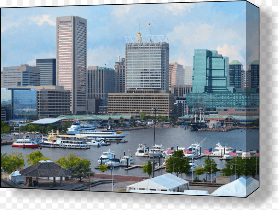 Baltimore Harbor Close Up 1 Art Canvas, Architecture, Watercraft, Water, Vehicle Png