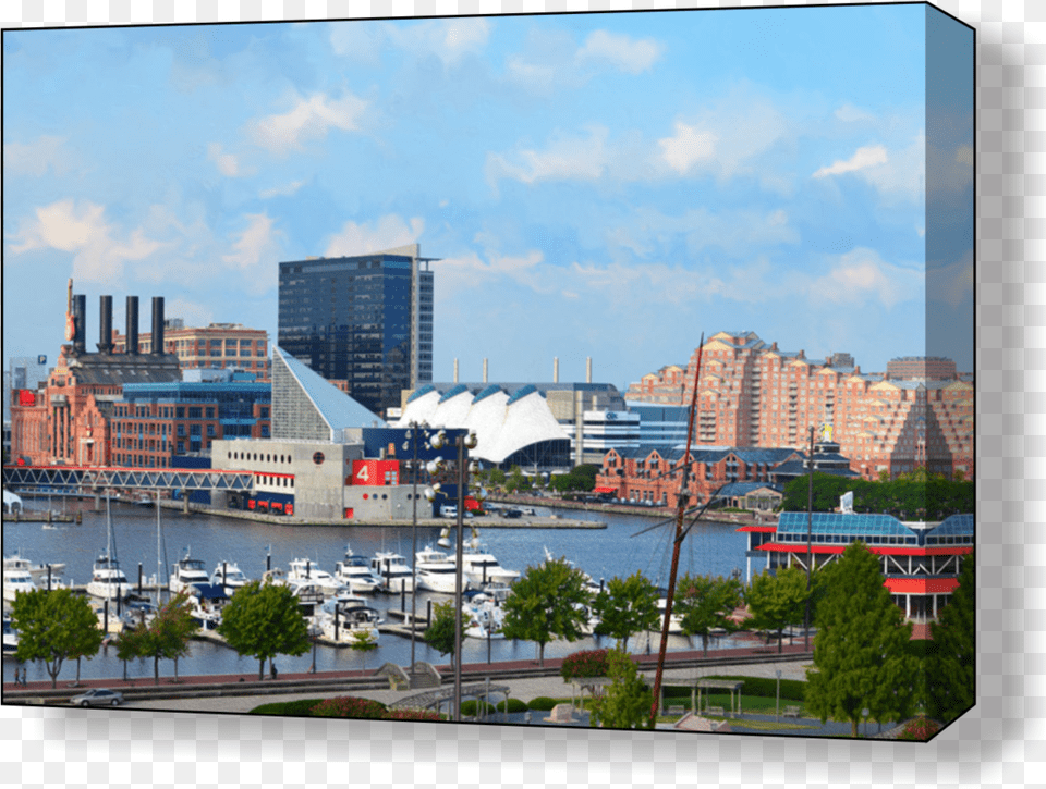 Baltimore Harbor Close Up 3 Art Canvas, Architecture, Water, Urban, Port Free Png Download