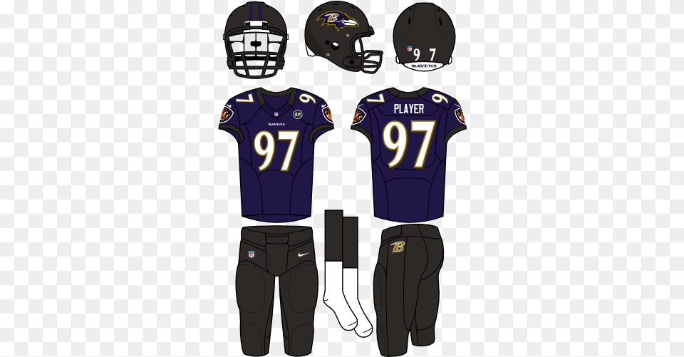 Baltimore Ravens Baltimore Ravens Uniform, Clothing, Helmet, Shirt, Sport Png Image