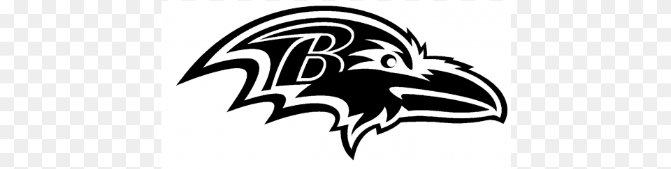 Baltimore Ravens Black And White Logo, Symbol, Animal, Fish, Sea Life Png Image
