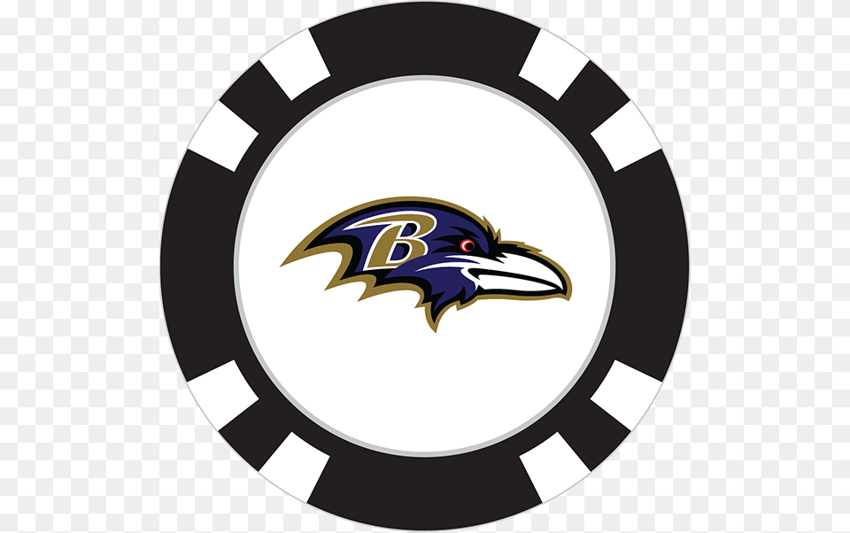 Baltimore Ravens Poker Chip Ball Marker, Logo, Emblem, Symbol, Animal Png