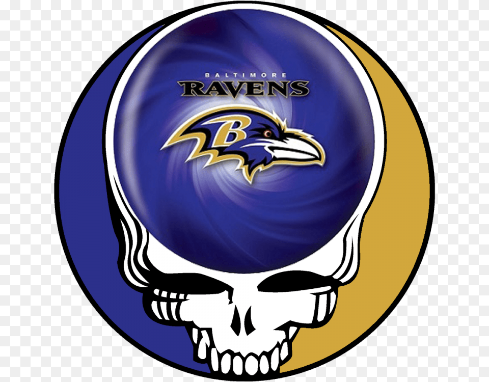 Baltimore Ravens Skull Logo Iron On Transfers Baltimore Ravens Nfl Bowling Ball, Face, Head, Person Png Image