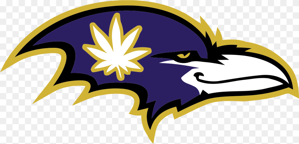Baltimore Ravens Smoking Weed Logo Iron On Transfers Sports Logos Ravens, Symbol, Animal, Beak, Bird Free Png Download