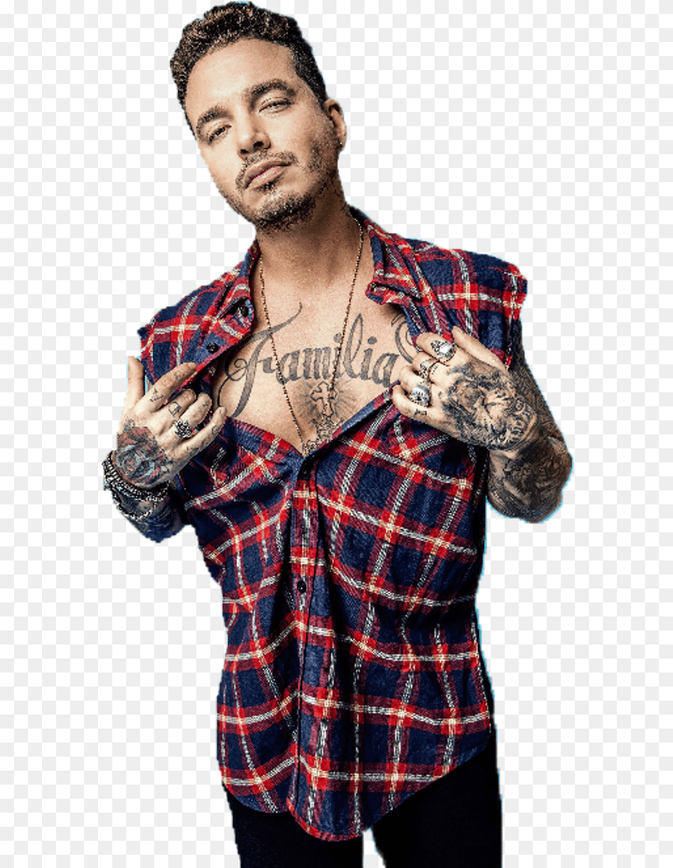 Balvin Sticker Plaid, Clothing, Shirt, Photography, Person Free Png Download