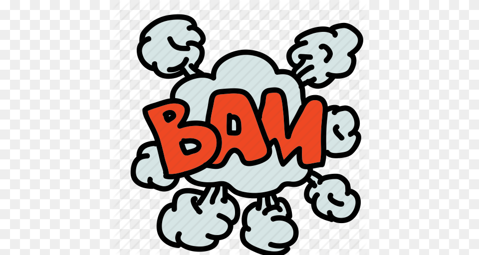 Bam Banners Cartoon Cloud Comic Labels Smoke Icon, Sticker, Art Free Png