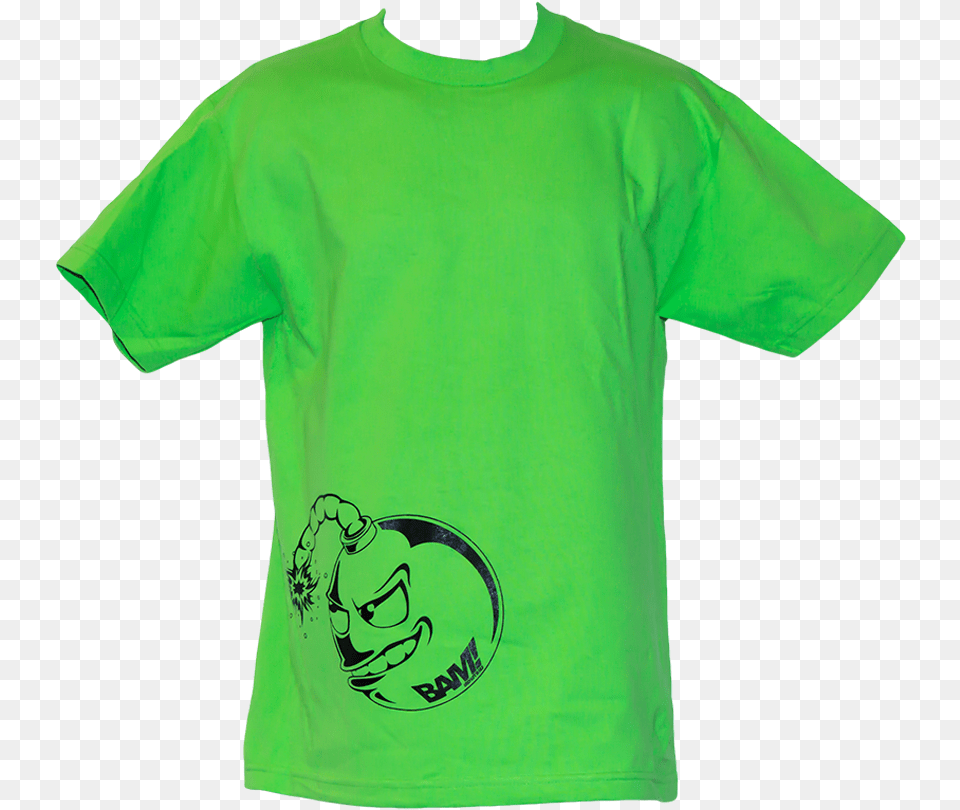 Bam Bomb Green Active Shirt, Clothing, T-shirt Png Image