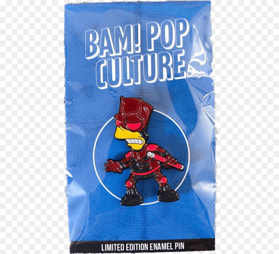 Bam Box Bart Simpson As Daredevil Collectible Pin Captain America, Person, Book, Publication, Clothing Free Png Download