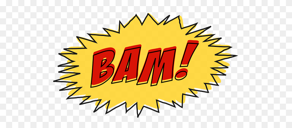 Bam Comic Speech Bubble, Logo, Dynamite, Weapon, Outdoors Free Png