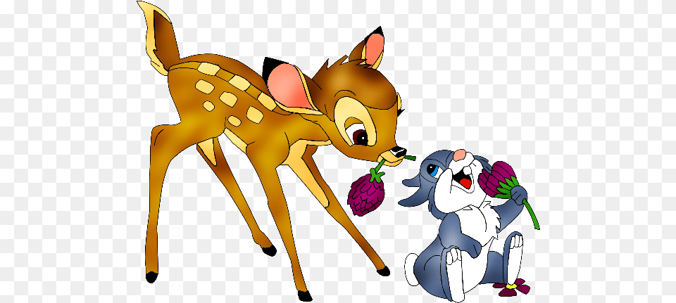 Bambi And Thumper Disney Cartoon Characters On A Transparent Bambi Disney, Animal, Deer, Mammal, Wildlife Png