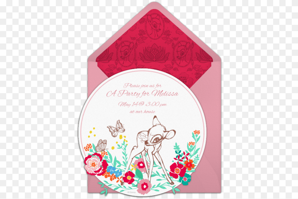 Bambi Baby Shower Invitations, Envelope, Greeting Card, Mail, Pattern Png Image