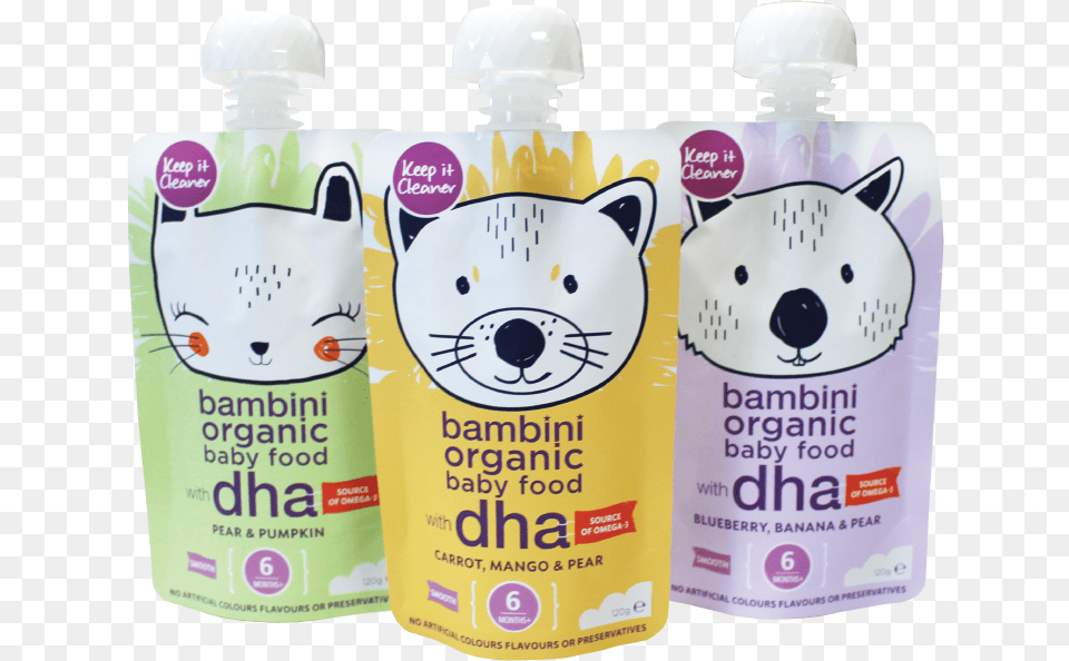 Bambini Trio Bambini Organic Baby Food, Bottle, Cosmetics Png