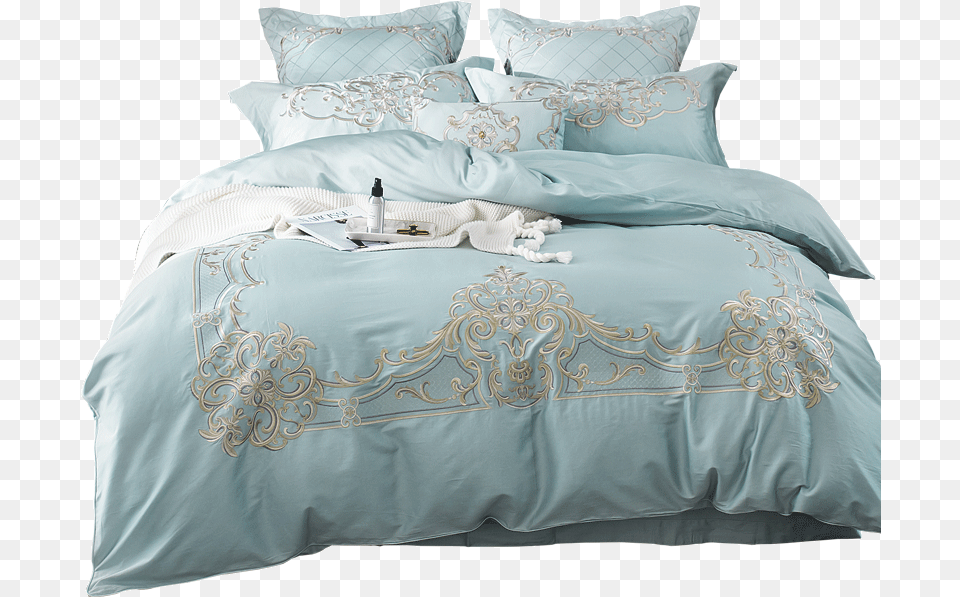 Bamboo Comforter Set Bamboo Comforter Set Suppliers Transparent Background Blue Bed, Furniture, Cushion, Home Decor, Linen Png Image