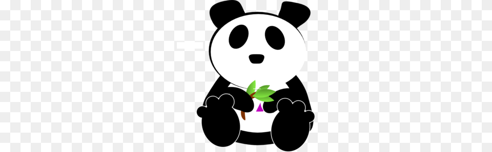 Bamboo Eating Cosmic Panda Clip Art, Stencil, Leaf, Plant, Winter Png Image