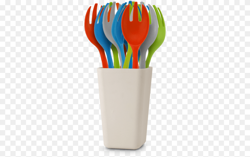 Bamboo Fibre Spork Flowerpot, Cutlery, Fork, Spoon Free Png