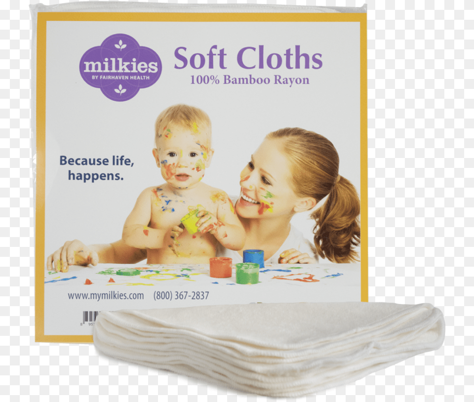 Bamboo Soft Cloths Baby Dirty Paint, Advertisement, Person, Girl, Female Png Image