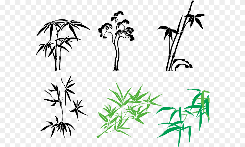 Bamboo Vector Illustrator Chinese Bamboo Vector Red, Grass, Green, Leaf, Plant Free Png Download