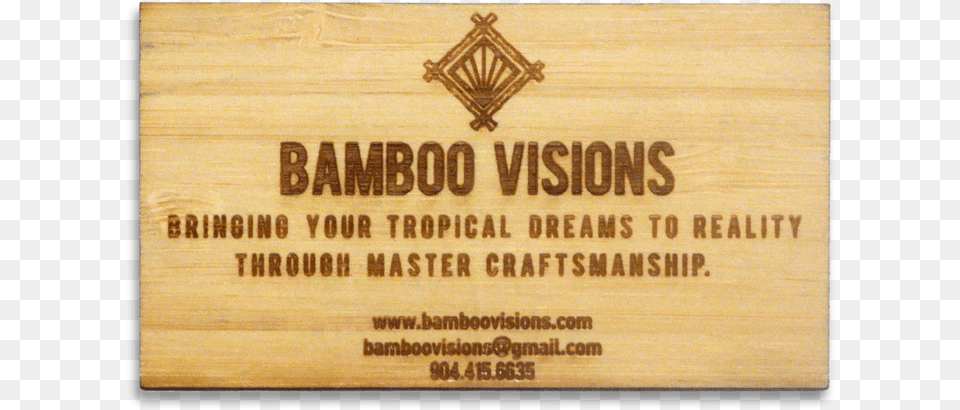 Bamboo Visions Business Card Plank, Book, Publication, Wood, Text Free Png