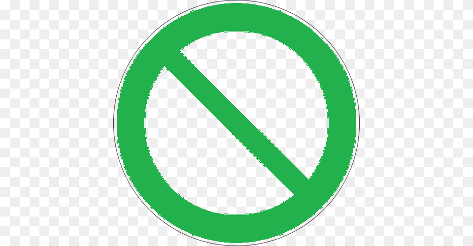 Ban Green Sign, Symbol, Road Sign, Disk Free Transparent Png