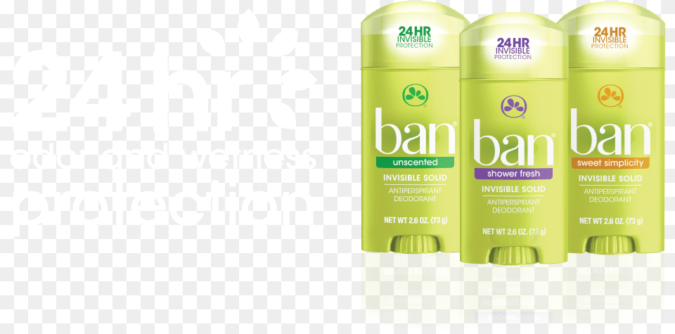Ban Invisible Solid Products 4 Pack Ban Anti Perspirant Deodorant Invisible Solid, Bottle, Cosmetics, Can, Tin Free Png Download