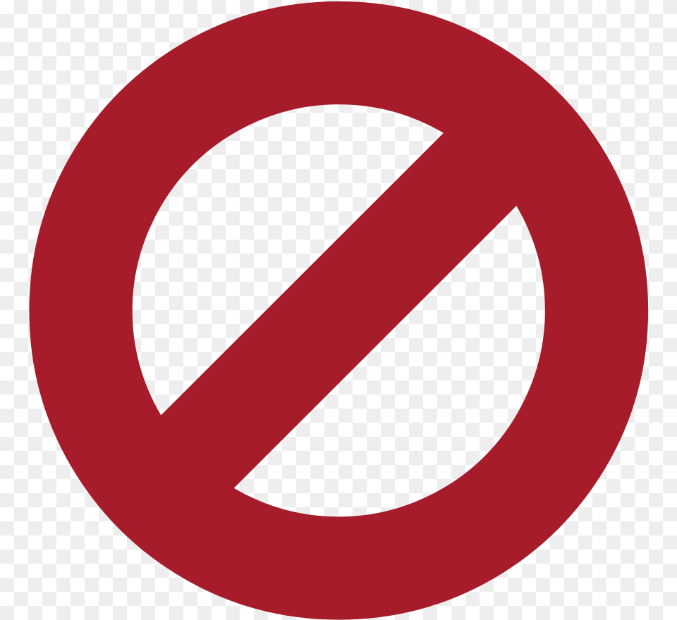 Ban Sign X Through A Circle, Symbol, Road Sign, Disk Free Png