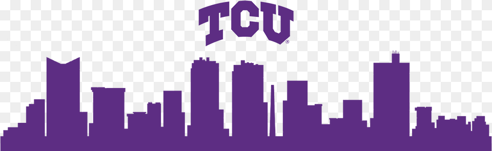 Ban Tcu Fw Skyline Fort Worth Skyline Black And White, Art, Graphics, Purple, Logo Free Png