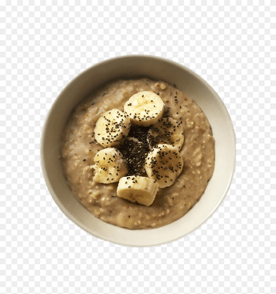 Banana And Peanut Porridge, Breakfast, Food, Oatmeal, Plate Png