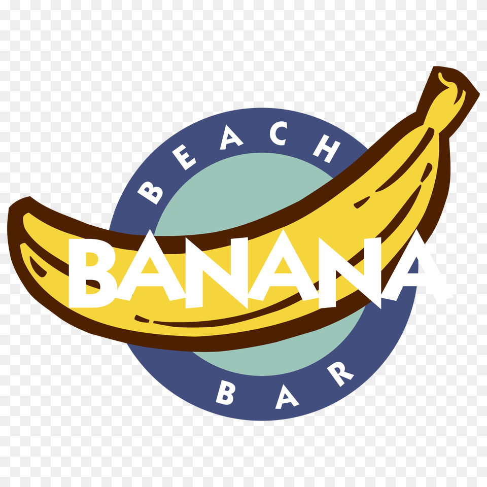 Banana Beach Bar Vector Logo Banana Beach Bar Logo, Food, Fruit, Plant, Produce Png