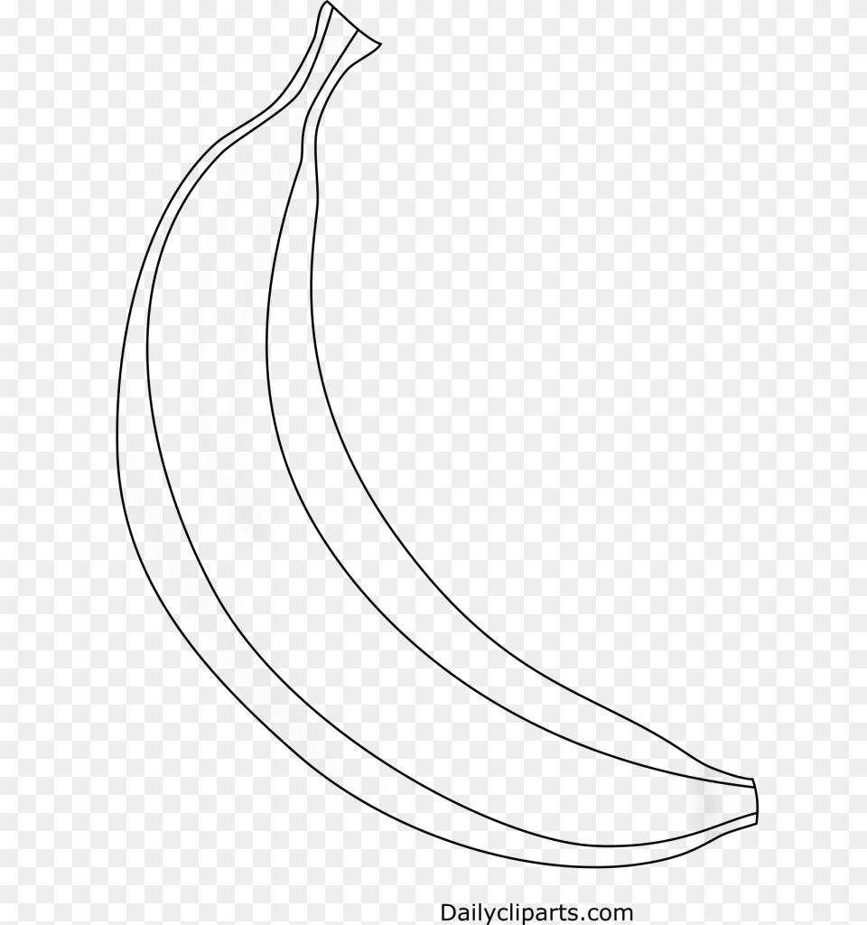 Banana Black White Clipart Icon Image Banana Clipart Black And White, Gray Free Png