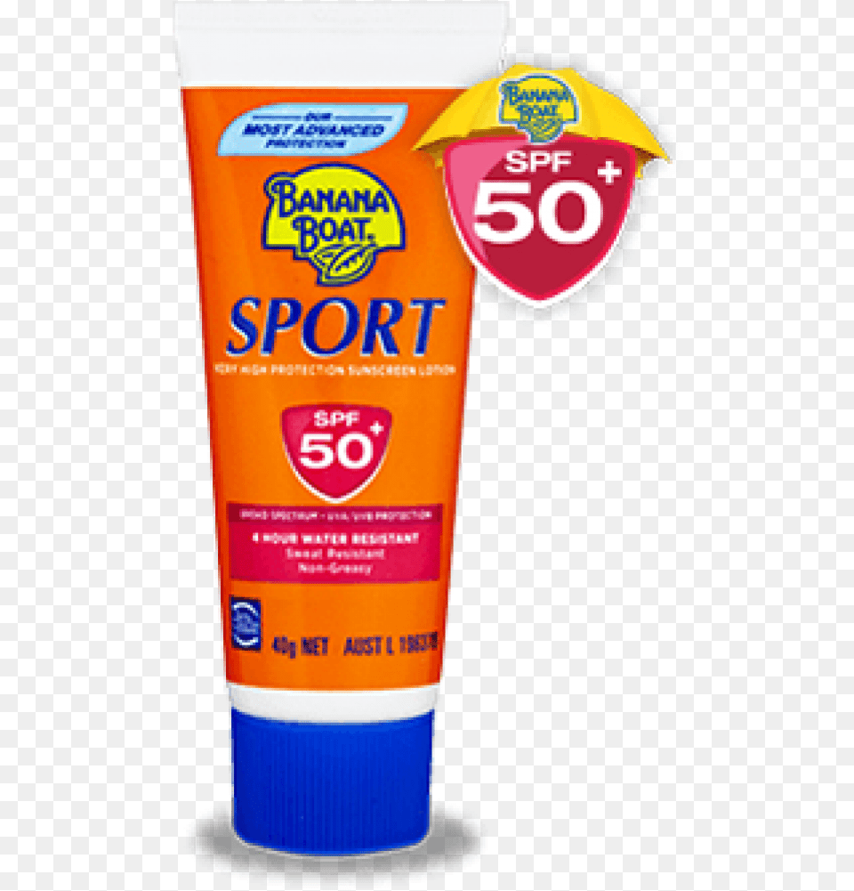 Banana Boat Sport Spf 50 Sunscreen 40g Banana Boat Sunscreen, Bottle, Cosmetics, Mailbox, Lotion Free Png Download