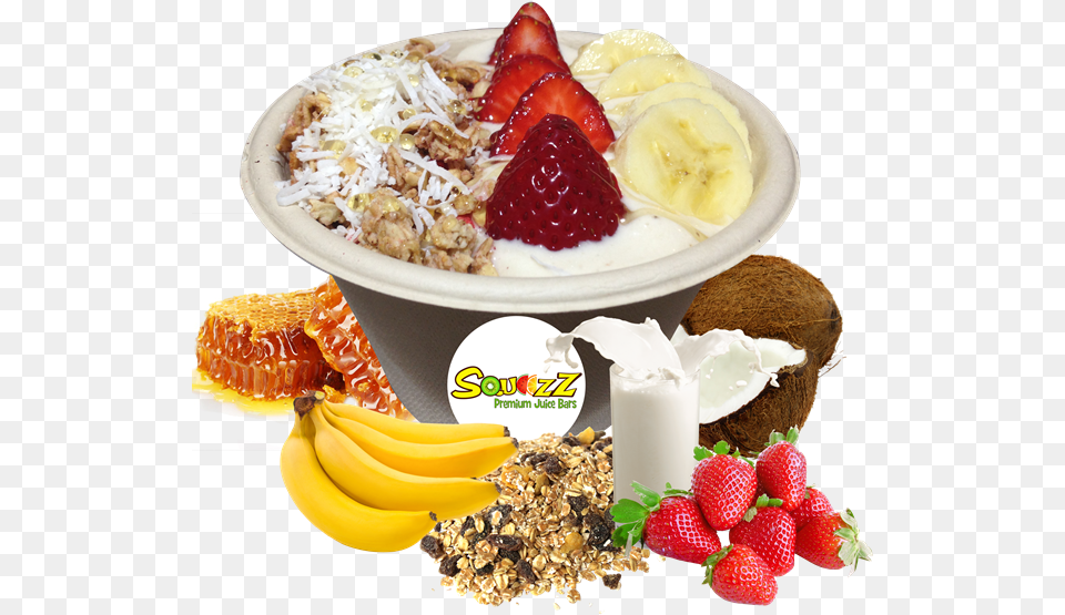 Banana Bowl New Natural Foods, Strawberry, Produce, Plant, Fruit Free Transparent Png