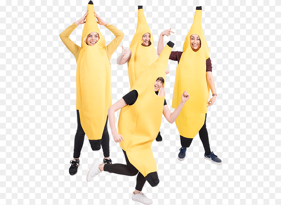 Banana Bunch Group Costume, Adult, Person, People, Woman Free Png