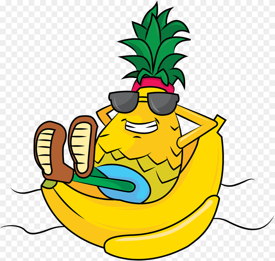 Banana Cartoon Cute Image On Pixabay Gambar Kartun Pisang Lucu, Accessories, Produce, Plant, Sunglasses Free Png