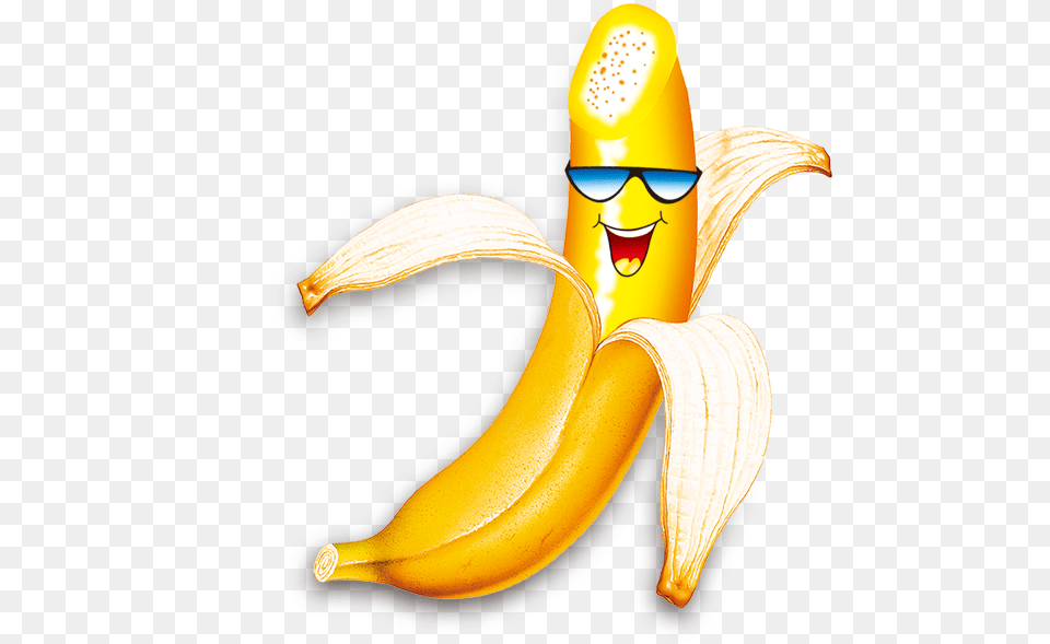 Banana Cartoon Photo Clipart Background Banana Cartoon, Food, Fruit, Plant, Produce Free Transparent Png