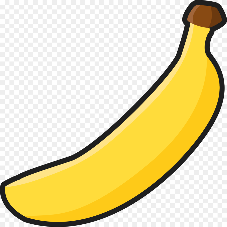 Banana Clipart Black And White Clip Art Clipartcow, Food, Fruit, Plant, Produce Free Png