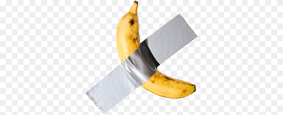 Banana Duct Tape Art, Food, Fruit, Plant, Produce Png Image