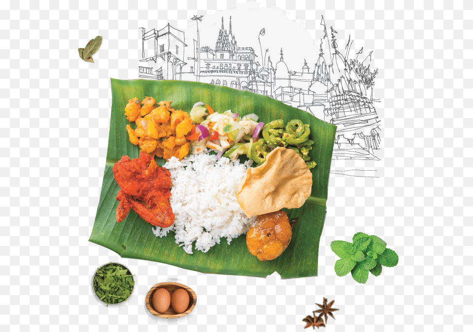 Banana Leaf Jasmine Rice, Food, Food Presentation, Lunch, Meal Free Transparent Png