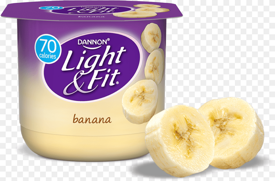 Banana Nonfat Yogurt Dannon Yogurt Light, Food, Fruit, Plant, Produce Free Png