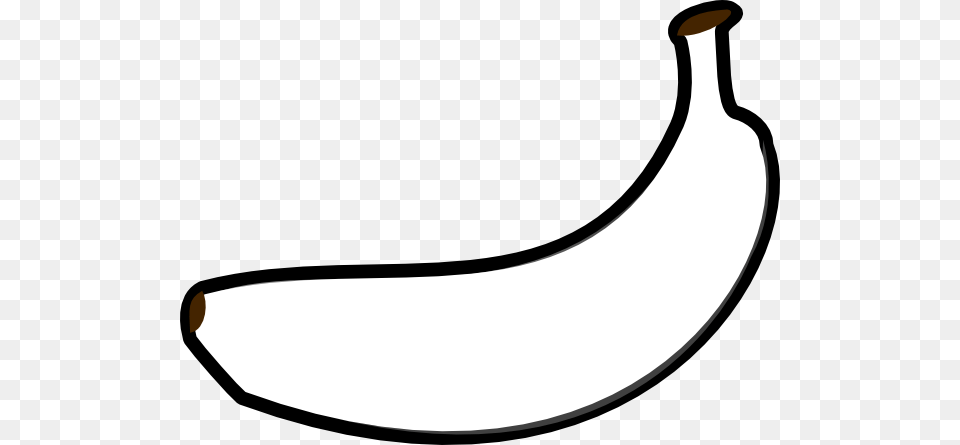 Banana Outline Clip Art, Food, Fruit, Plant, Produce Png