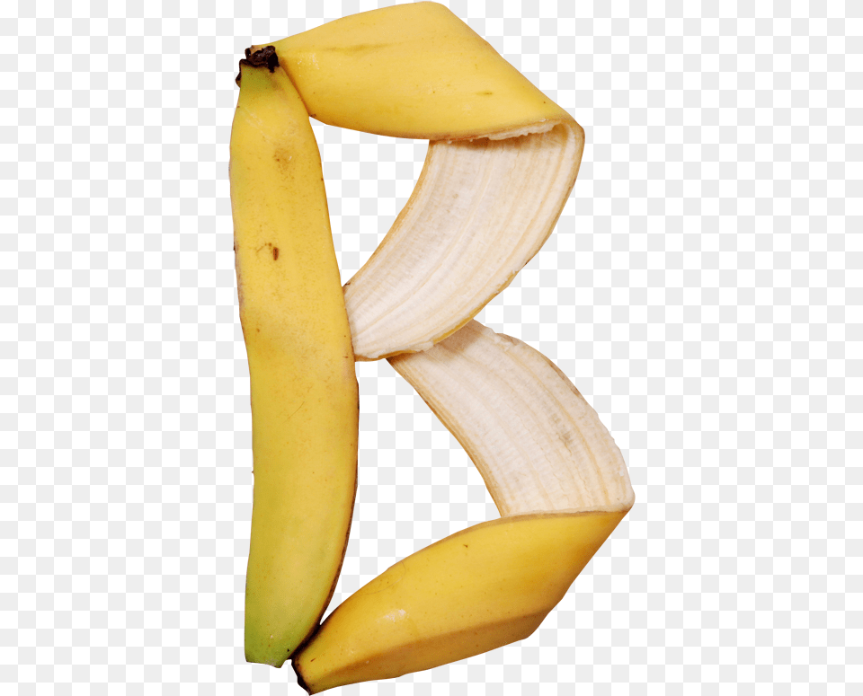 Banana Peel Letter B, Food, Fruit, Plant, Produce Free Transparent Png