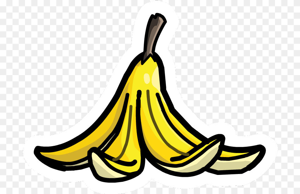 Banana Peel Pin Cartoon Banana Peel, Food, Fruit, Plant, Produce Free Png Download