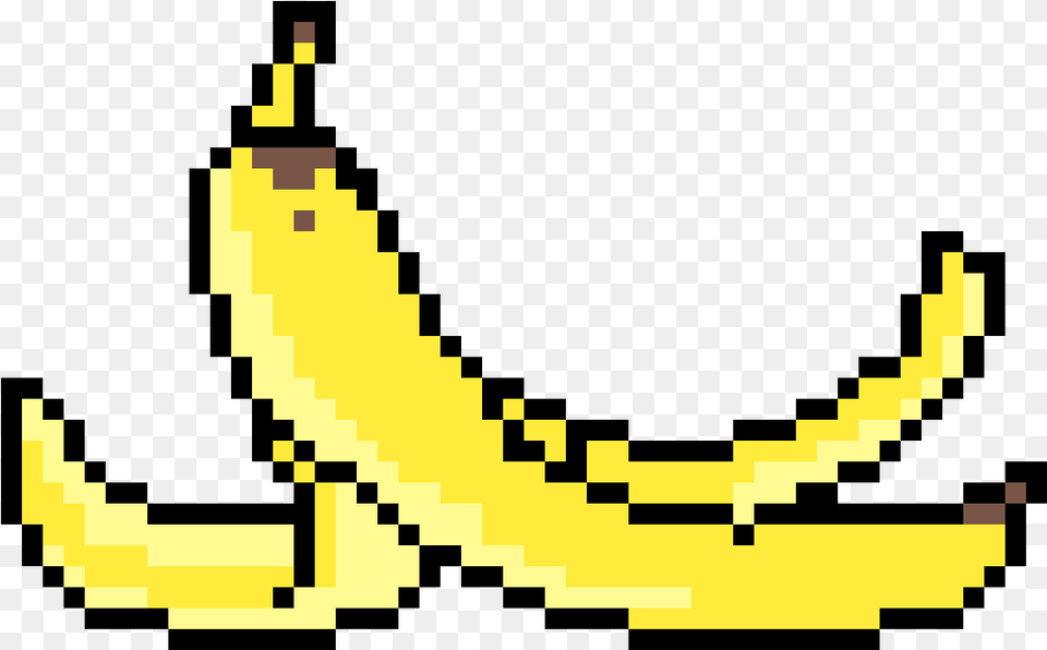 Banana Peel Sans Face Pixel Art, Food, Fruit, Plant, Produce Free Png Download