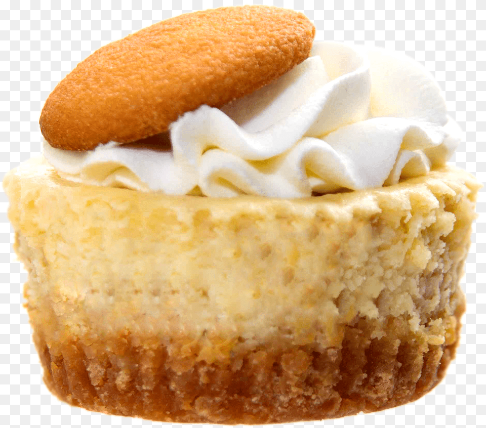 Banana Pudding Cheesecake Graham Cracker Crust, Cake, Cream, Cupcake, Dessert Png Image