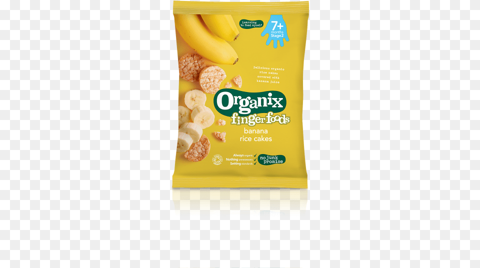 Banana Rice Cakes Packshot Organix Banana Rice Cakes, Food, Fruit, Plant, Produce Free Transparent Png