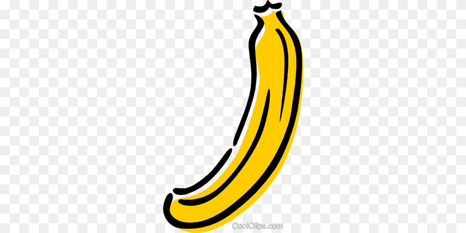 Banana Royalty Vector Clip Art Illustration, Food, Fruit, Plant, Produce Free Transparent Png