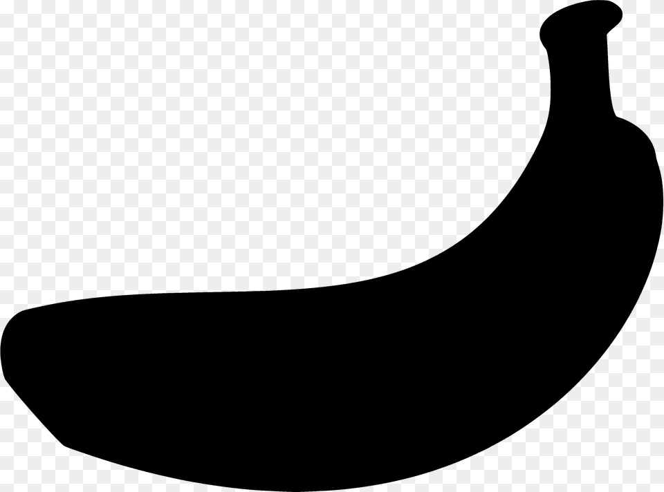 Banana Silhouette, Food, Fruit, Plant, Produce Free Png Download