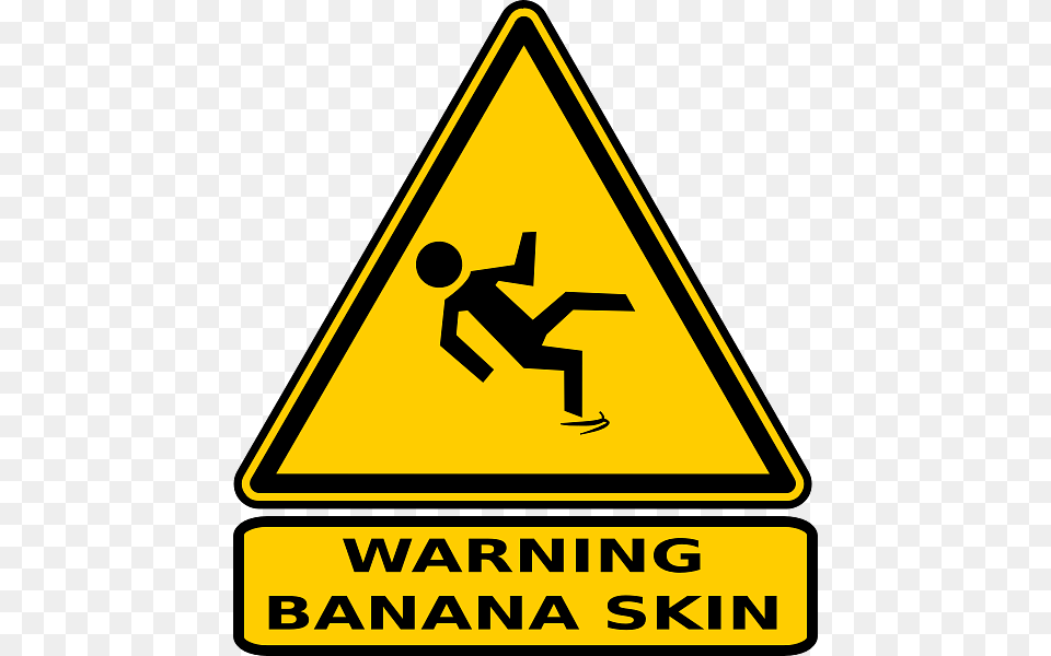 Banana Skin Hazard Warning Sign, Symbol, Road Sign Free Transparent Png