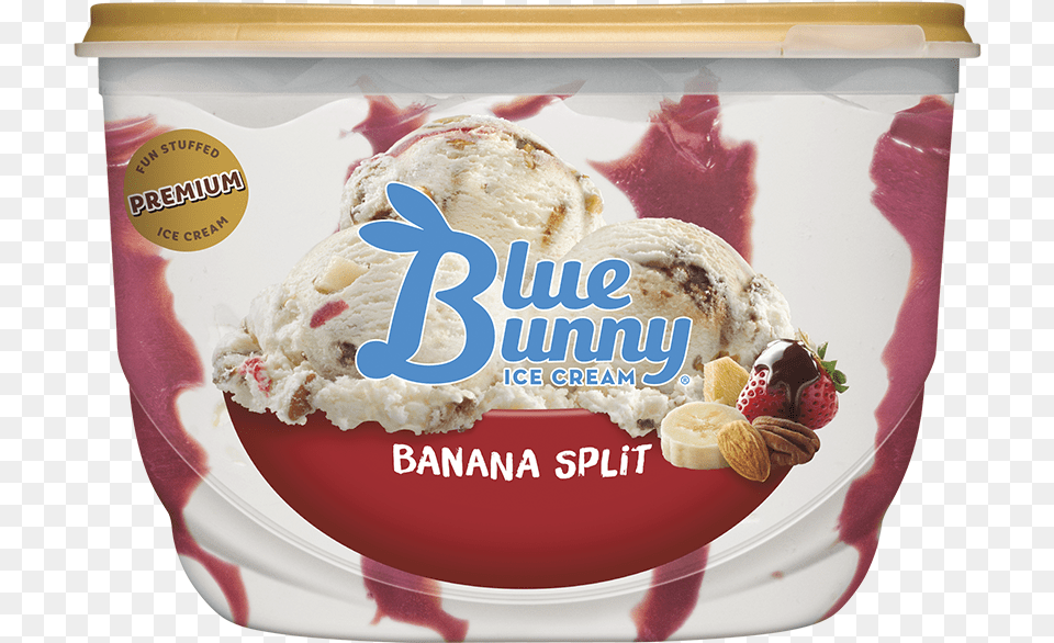 Banana Split Blue Bunny Monster Cookie Mash, Cream, Dessert, Food, Ice Cream Free Transparent Png